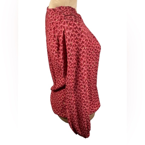 PAIGE Doris Three Quarter Button Front V-Neckline in Papaya Size XXS - Picture 7 of 12